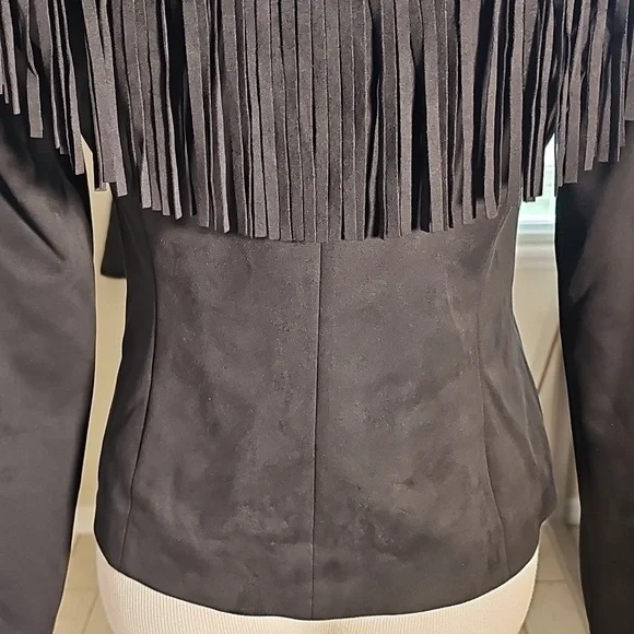 Black Fringe Women's Jacket. By Powder River Outfitters Size Small Soft And NWOT
